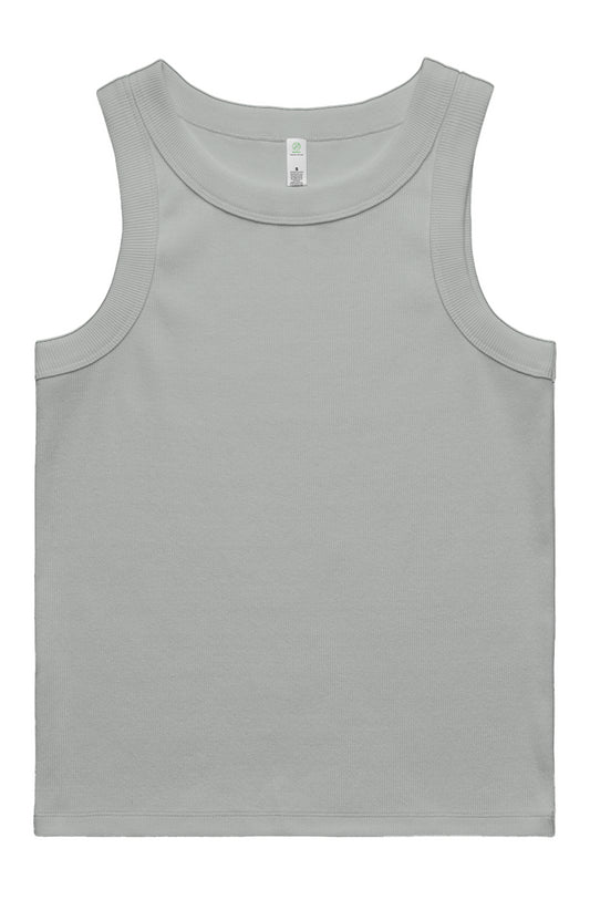 Mt. Ida Organic Rib Tank-White, Pink, Storm