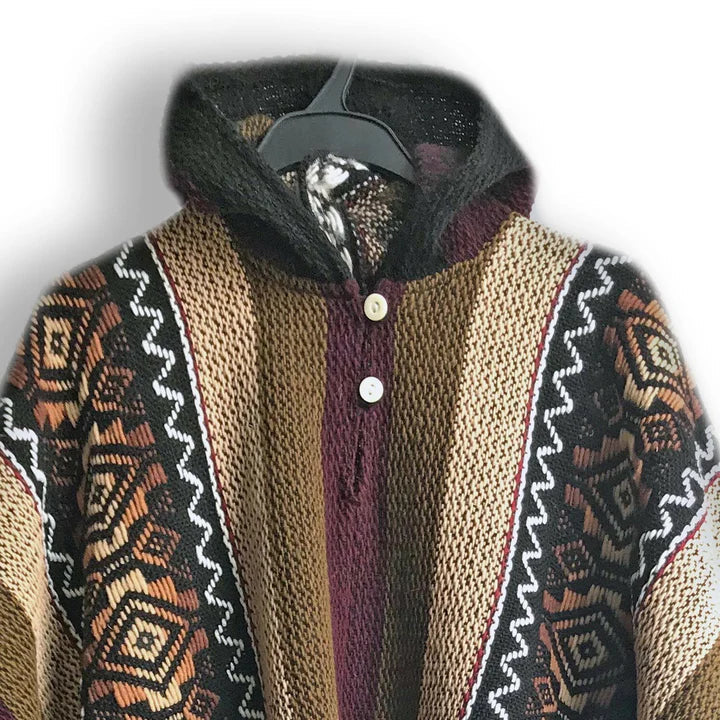 Khaki and Lilac LLAMA Poncho