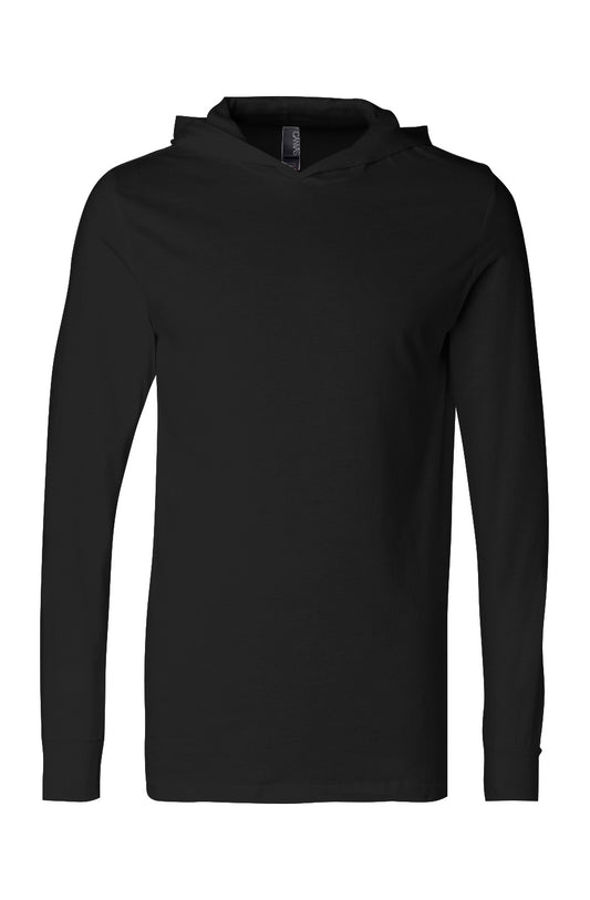 100% Cotton Jersey Hooded Long Sleeve Tee