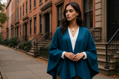 100% Baby Alpaca Woven Ruana