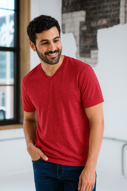 GOEX Unisex Eco-Triblend Short Sleeve V-Neck Tee