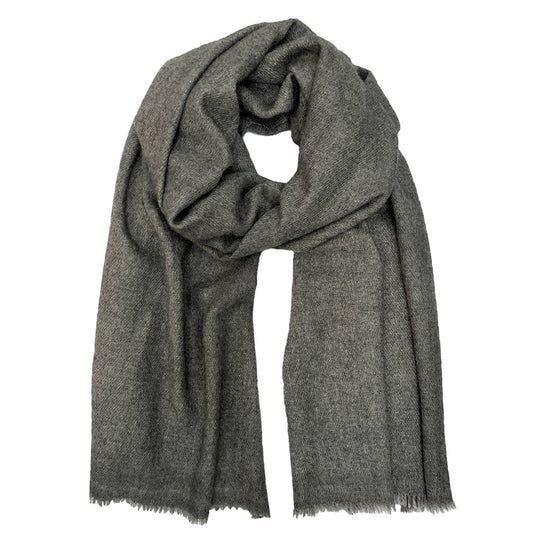 Charcoal Handloom  Cashmere Scarf